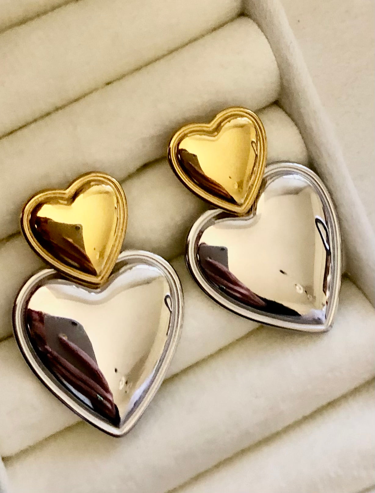 Orecchini Cuore Bicolore