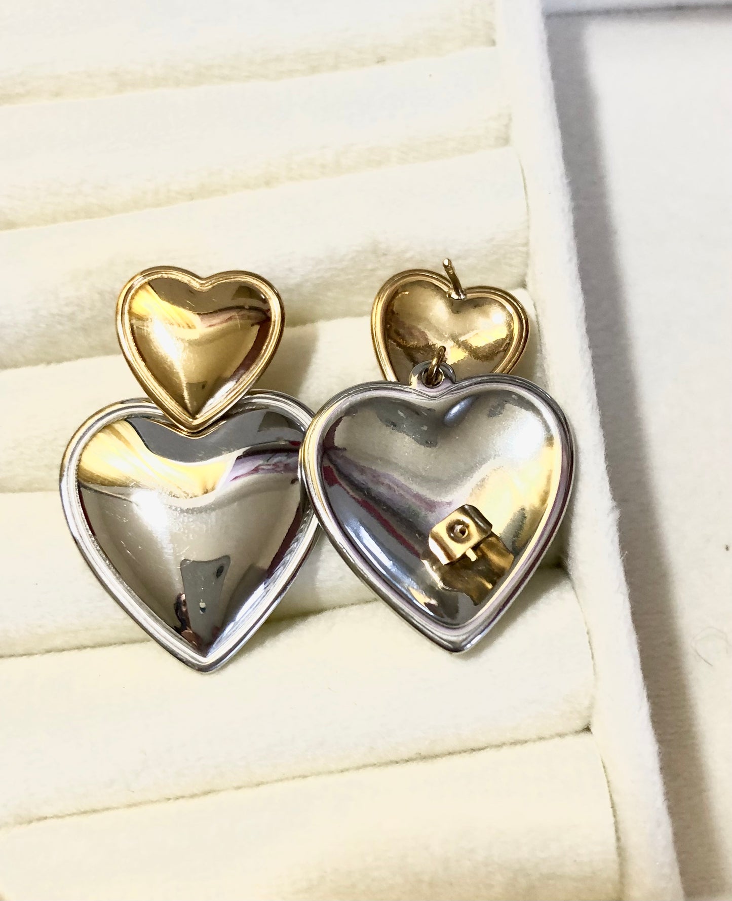 Orecchini Cuore Bicolore