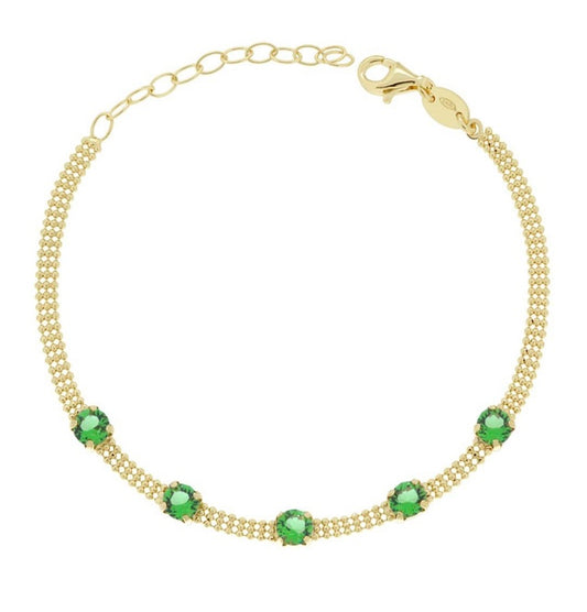 Argento Bracciale Fascia Verde