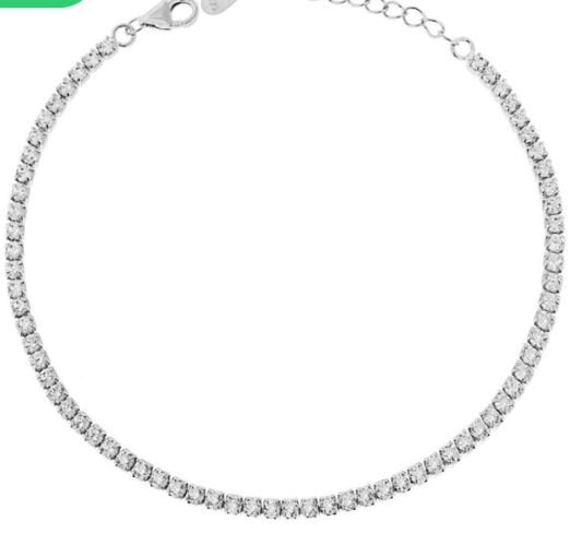 Argento Bracciale Tennis Griffe