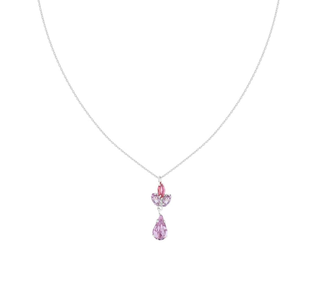 Collana Catena Charme Rosa Argento 925