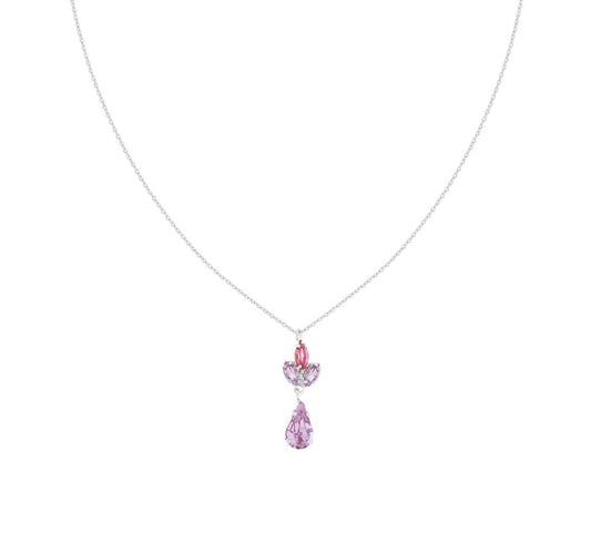 Collana Catena Charme Rosa Argento 925